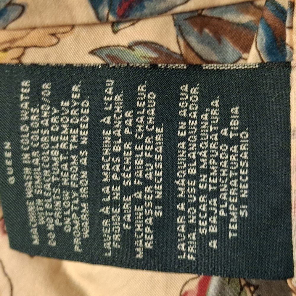 Ralph Lauren Floral Cream Blue Pink Decorative Bedding Bedskirt - Picture 3 of 4